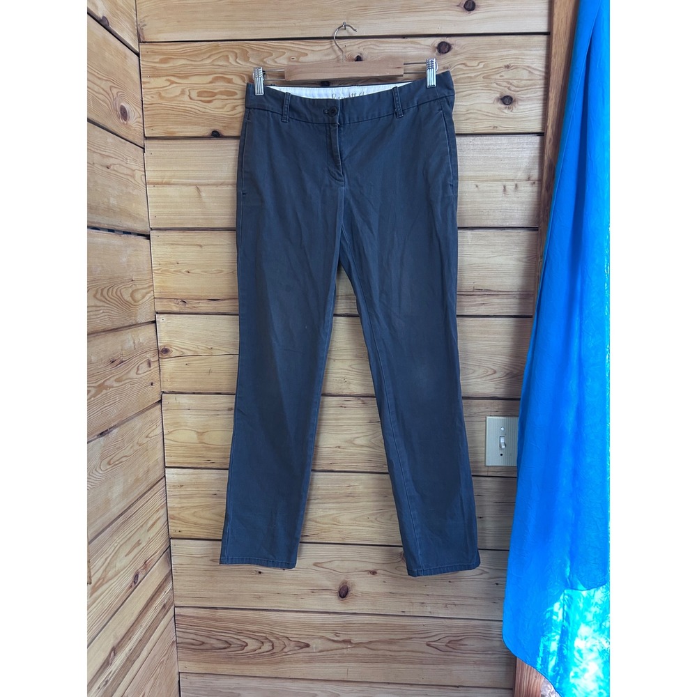 J.Crew‎ Bennett Chino Pants Charcoal Gray Slim Leg Cotton Stretch Size 6